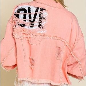 Cropped Jacket Sequin LOVE